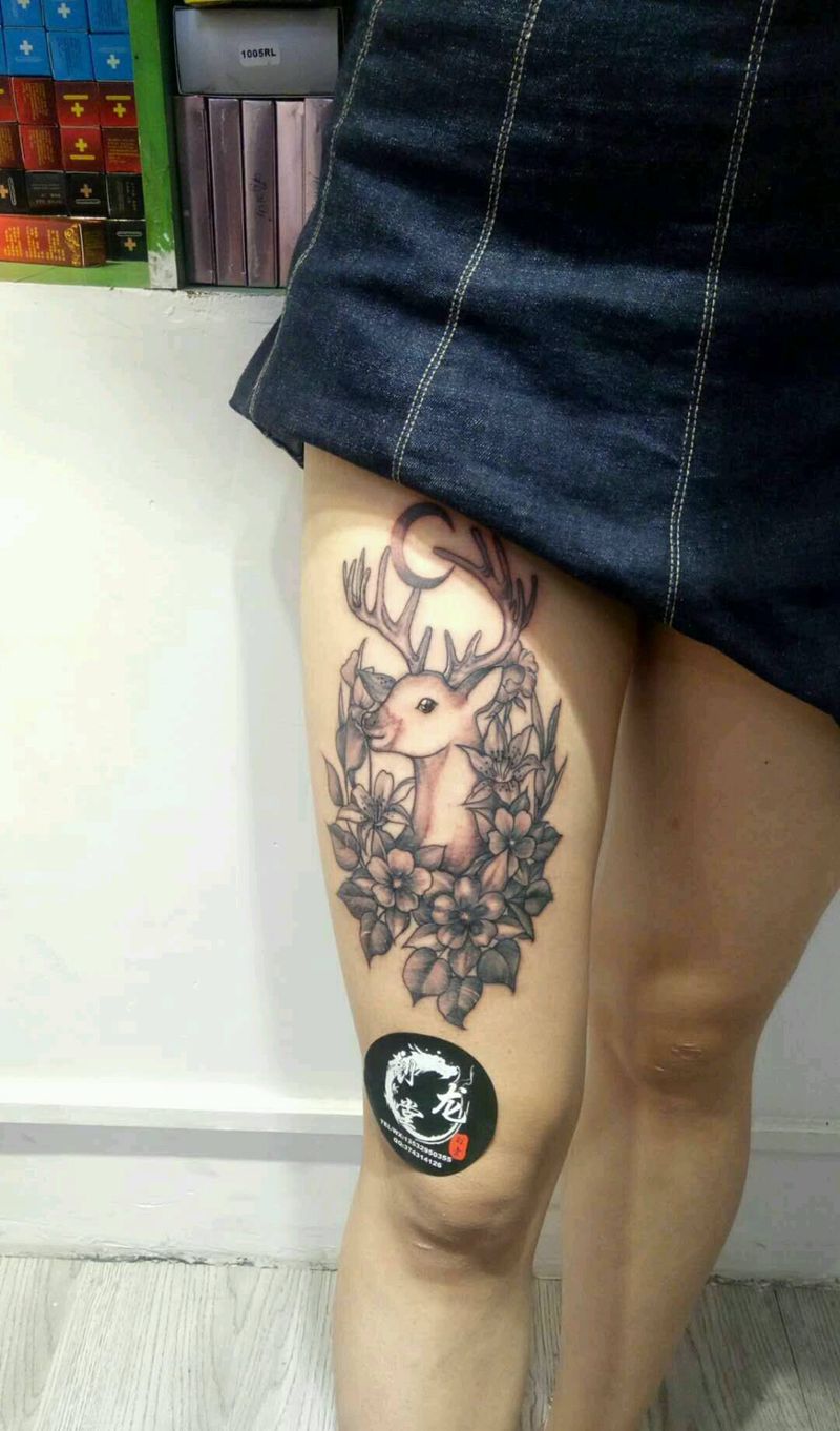 小鹿纹身图片