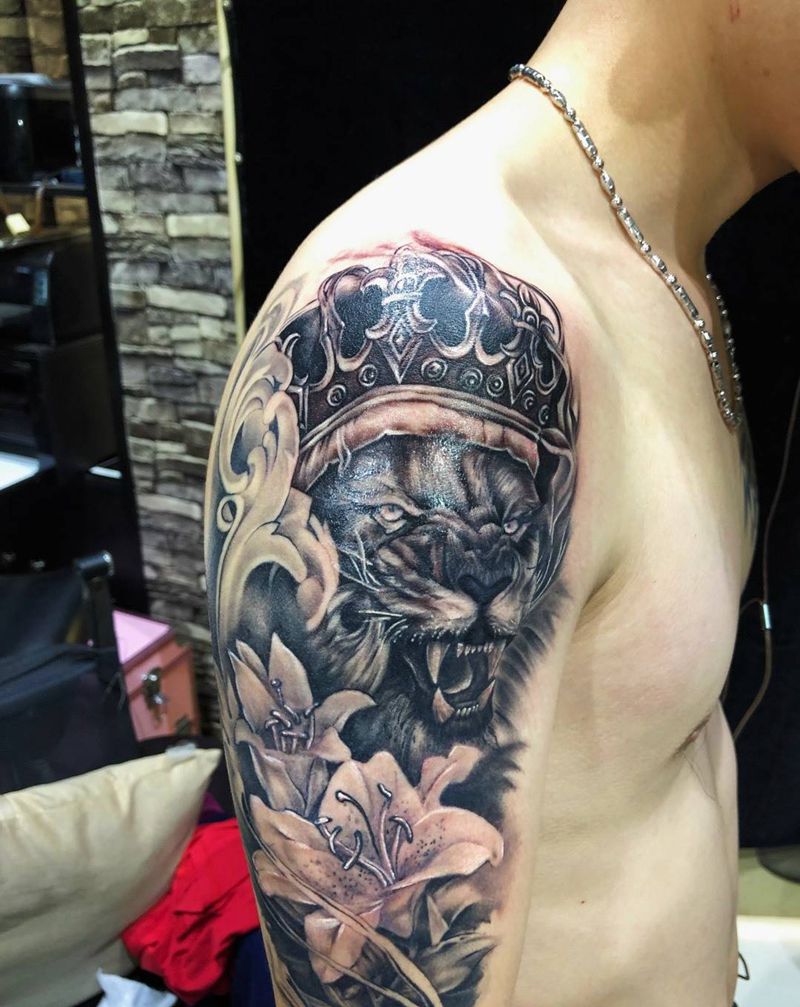 欧美狮头纹身图片