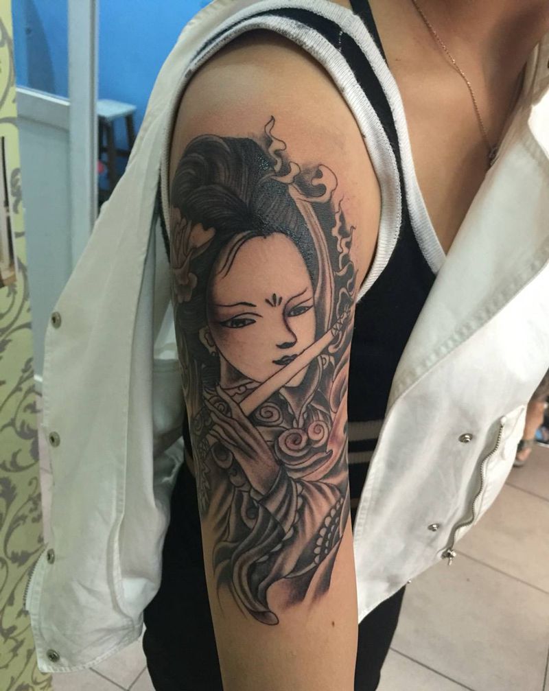 艺妓纹身图片