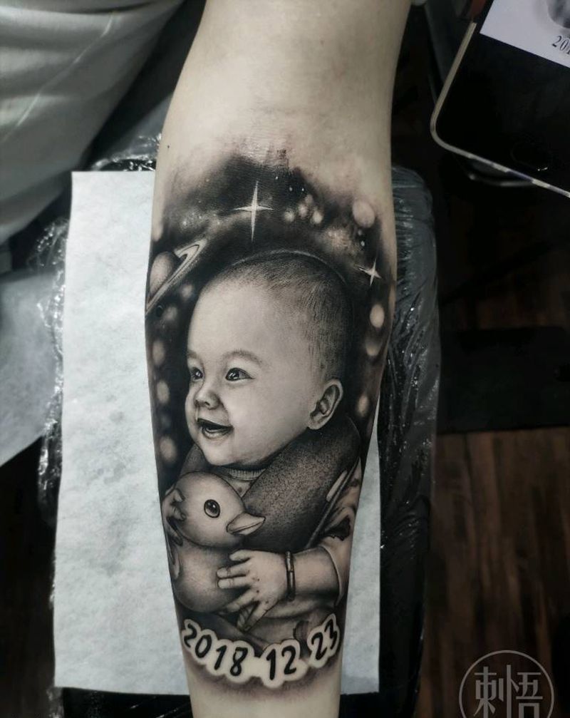 肖像纹身图片_手臂欧美写实纹身图案