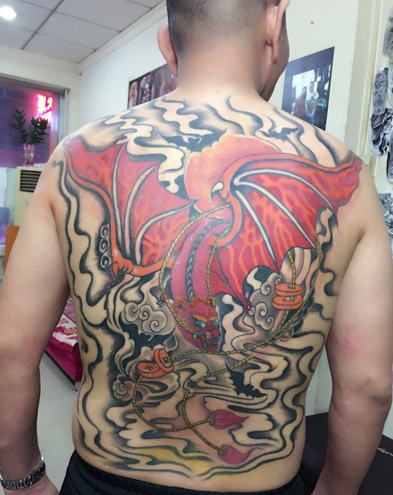 五福聚财纹身图片