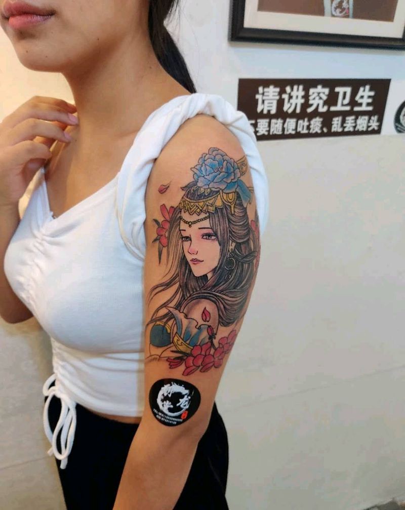 艺伎纹身图片_手臂纹身图案