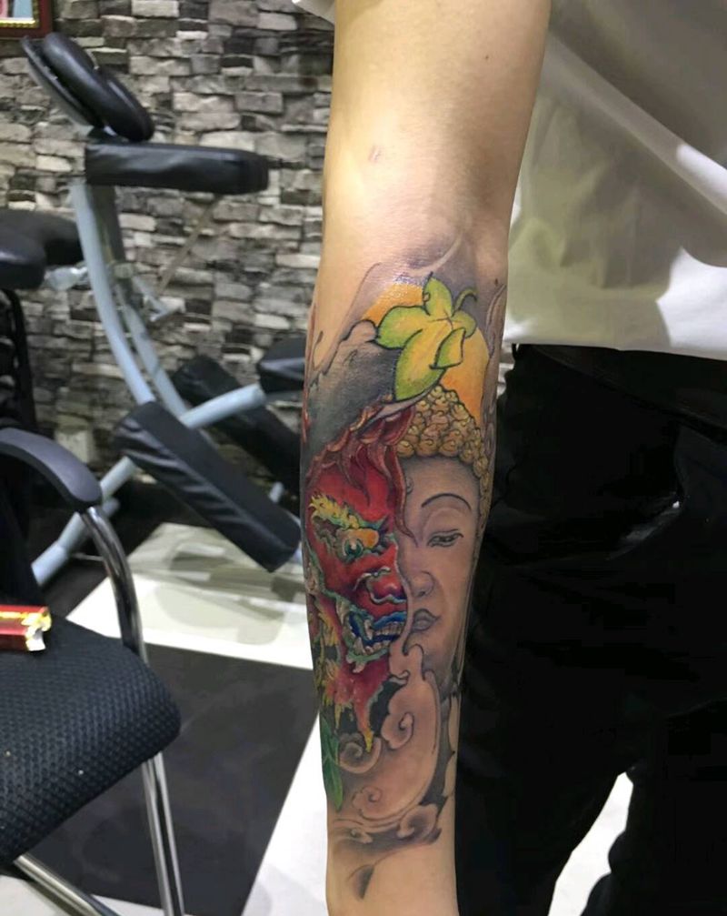 盖图佛与魔纹身图片