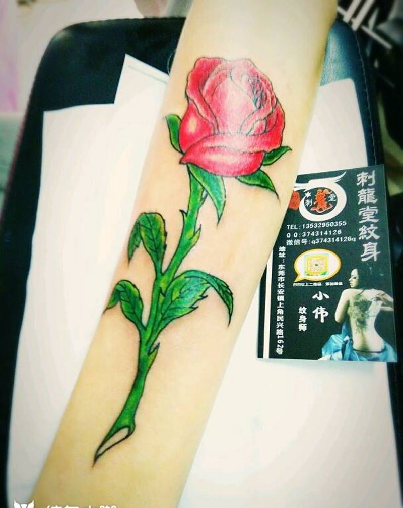 玫瑰花纹身图片
