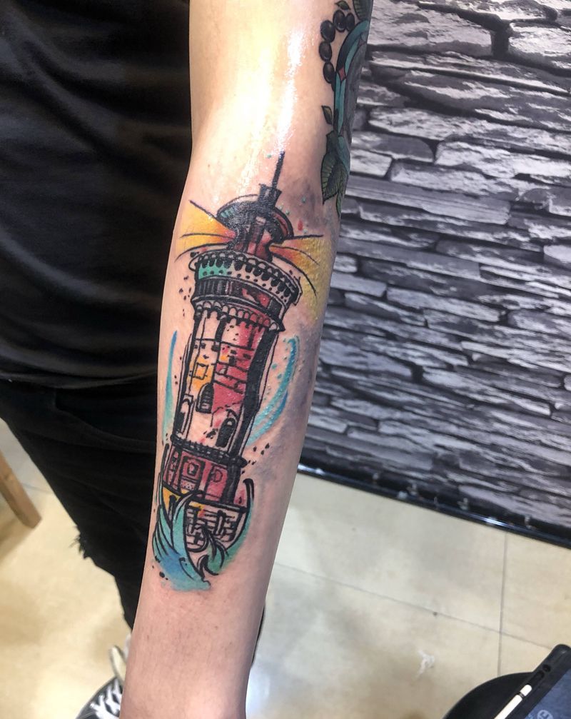 灯塔纹身图片_手部手臂Old SchoolNew School纹身图案