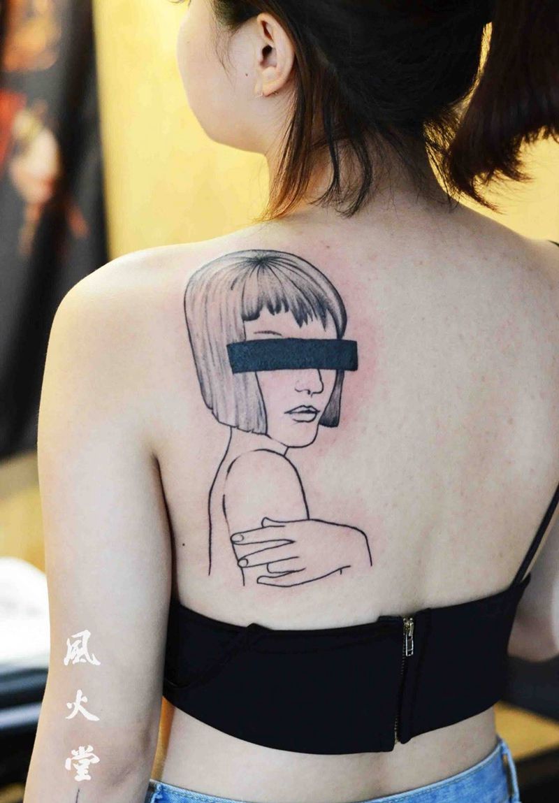 遮盖纹身图片_成品肩部欧美人物纹身图案