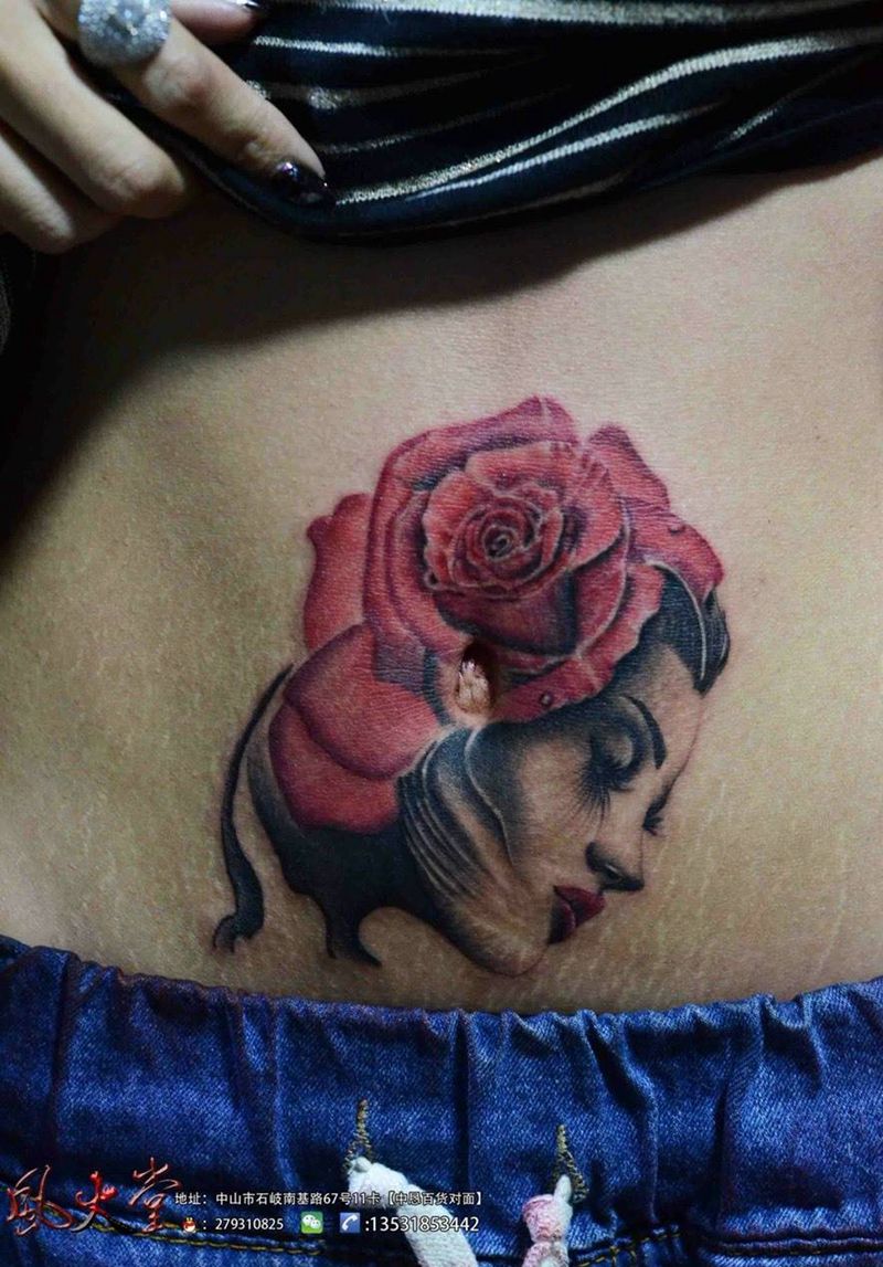 遮盖妊娠纹纹身图片