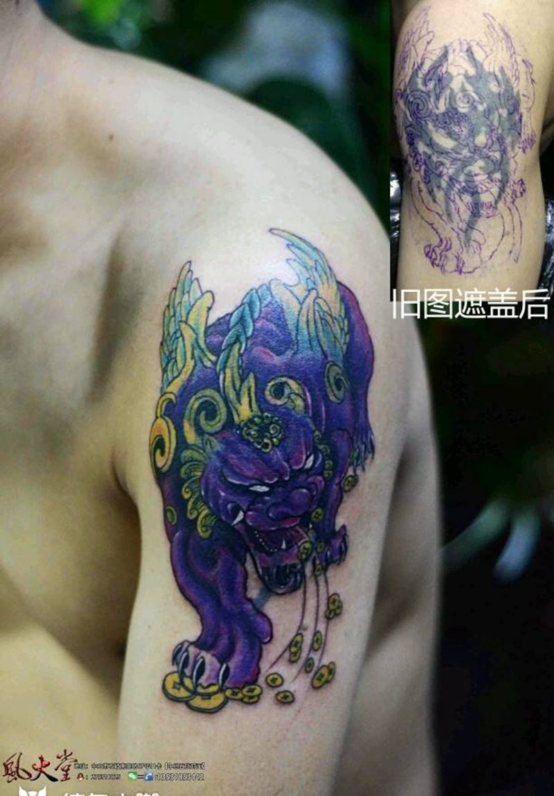 遮盖纹身纹身图片_手臂传统动物成品纹身图案
