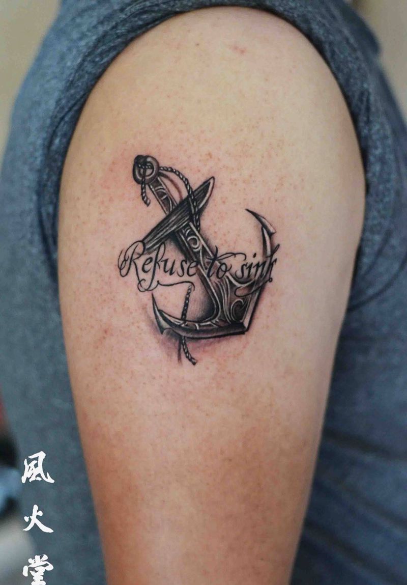 船锚纹身纹身图片_成品手臂欧美静物纹身图案