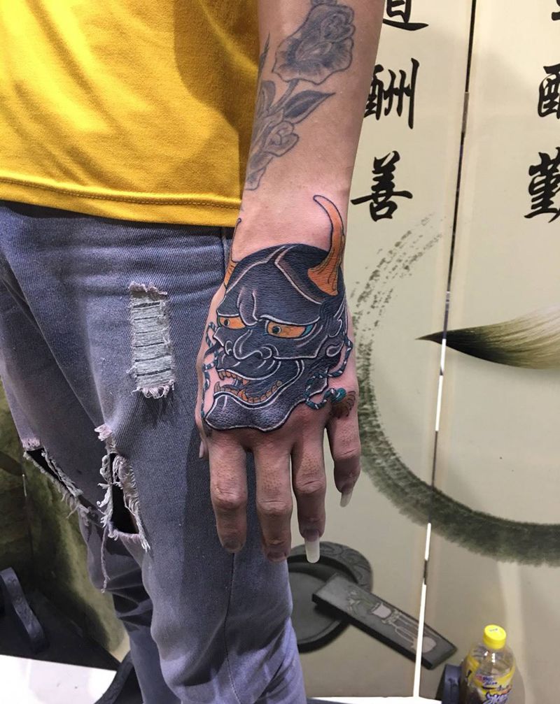 般若遮盖旧图腾纹身图片