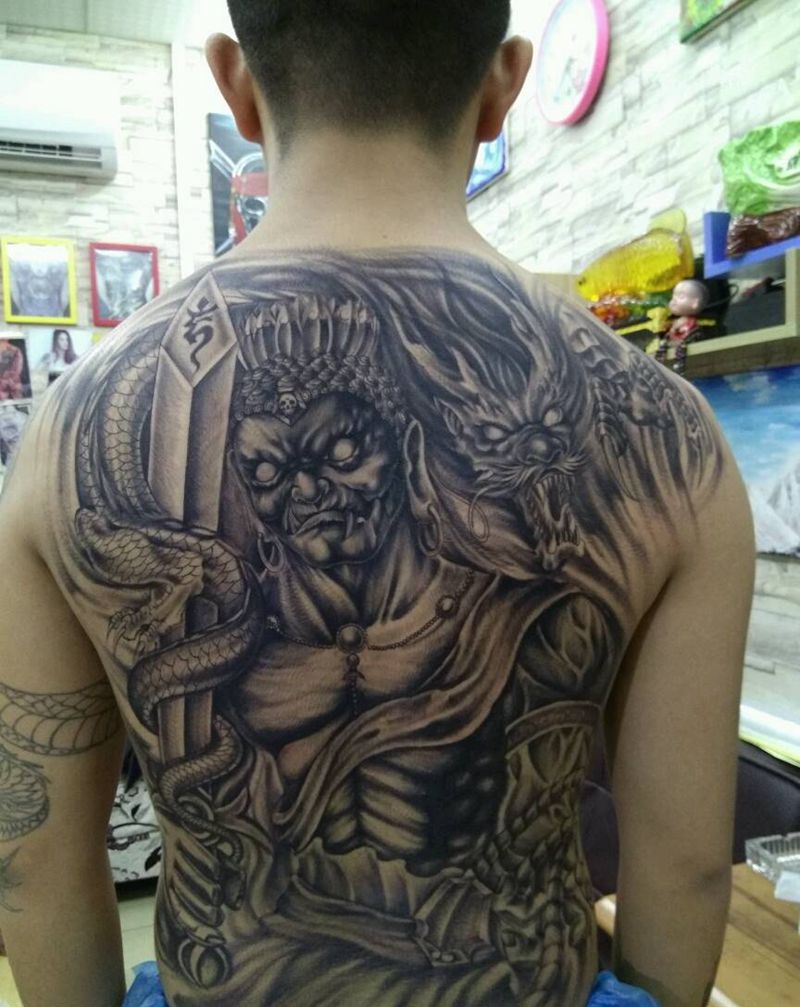 不动明王纹身图片