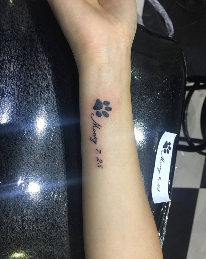 纪念狗狗的生日纹身图片