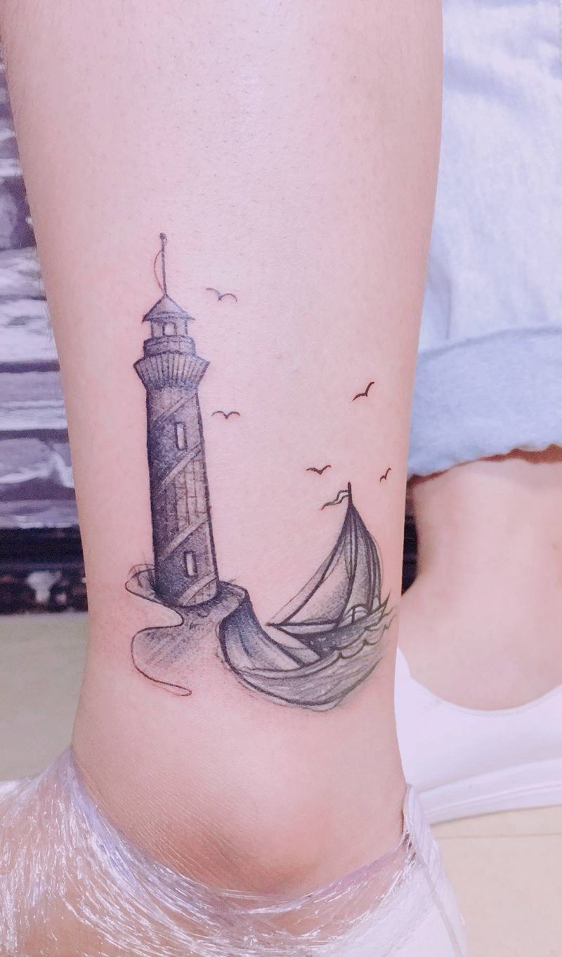 灯塔纹身图片