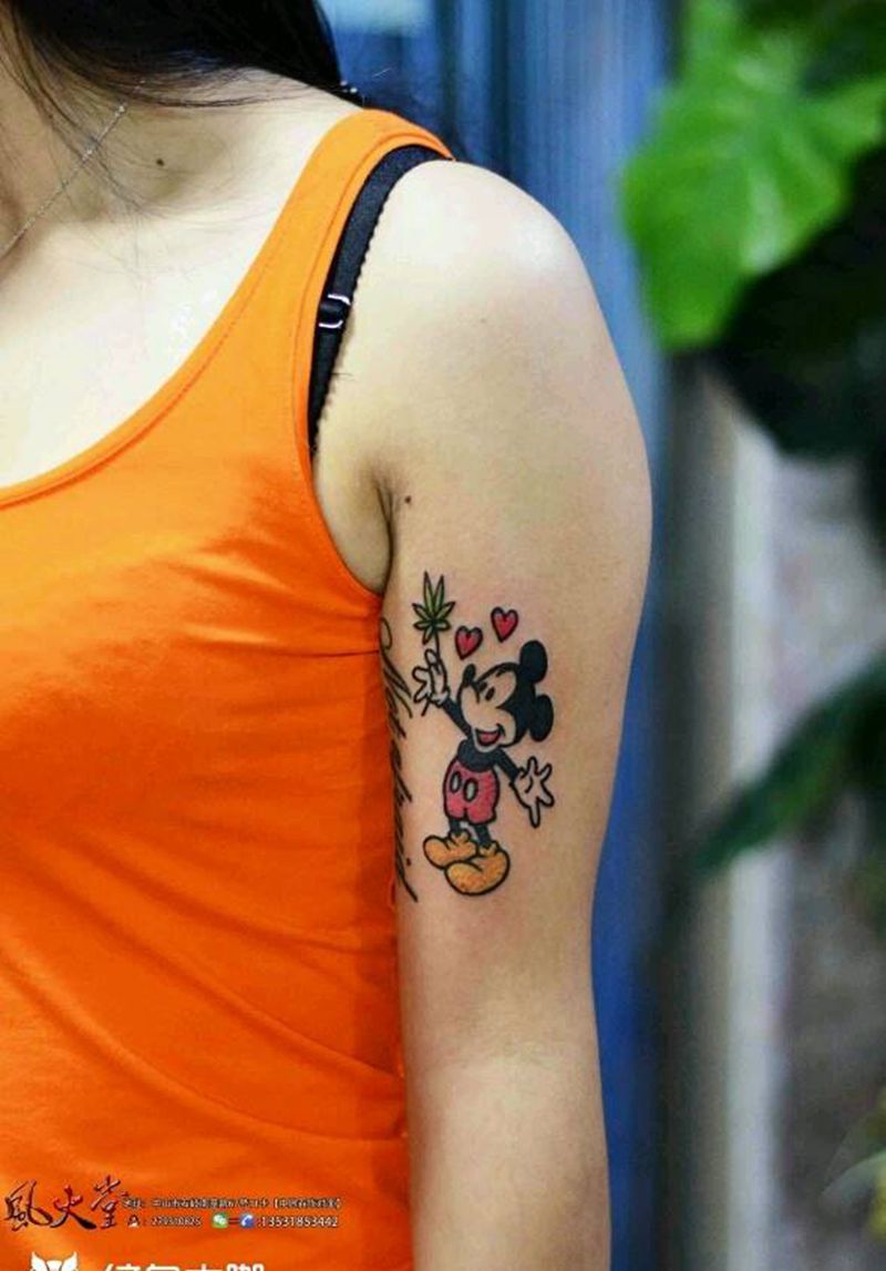 米奇老鼠纹身纹身图片_手臂清新动物成品纹身图案