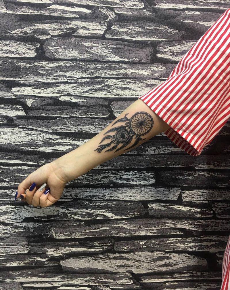 捕梦网纹身图片