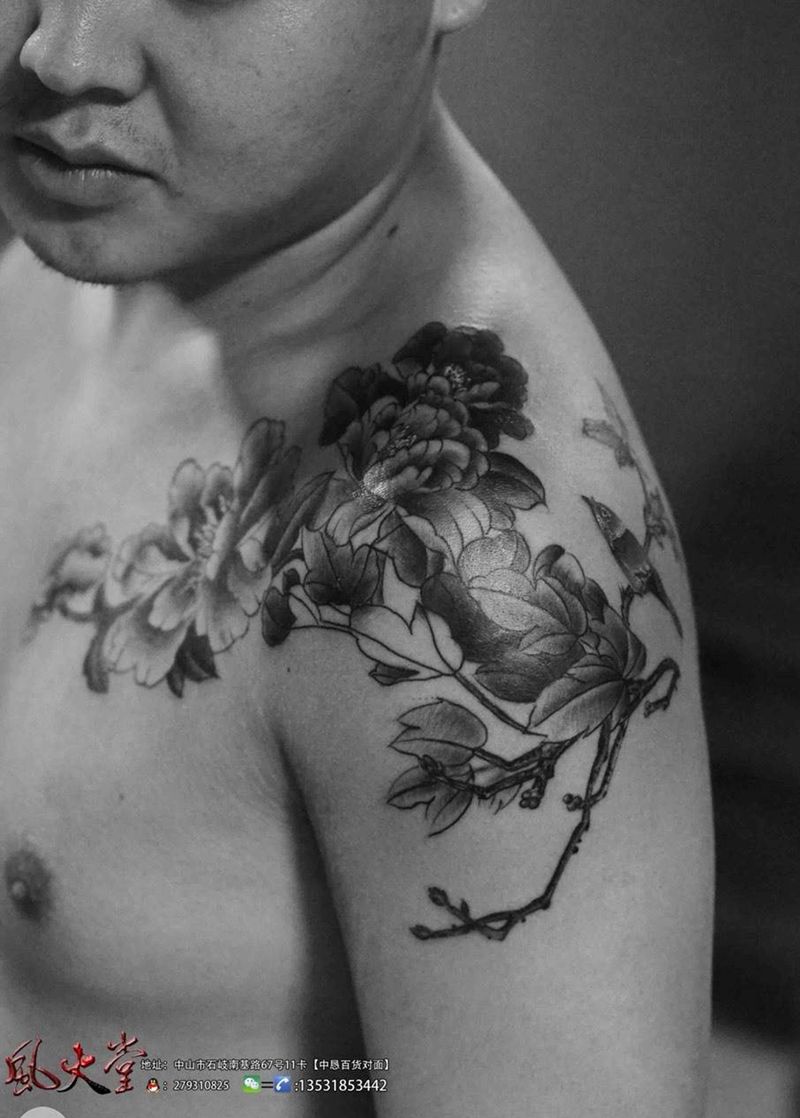 牡丹纹身 鲤鱼纹身 般若纹身纹身图片_传统清新动物植物鬼神宗教图腾原创腰部胸部纹身图案