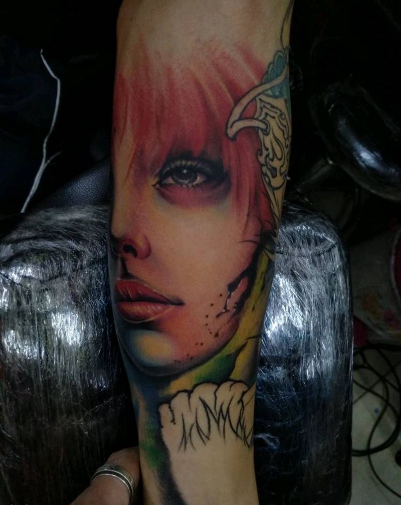 包小臂未完成纹身图片