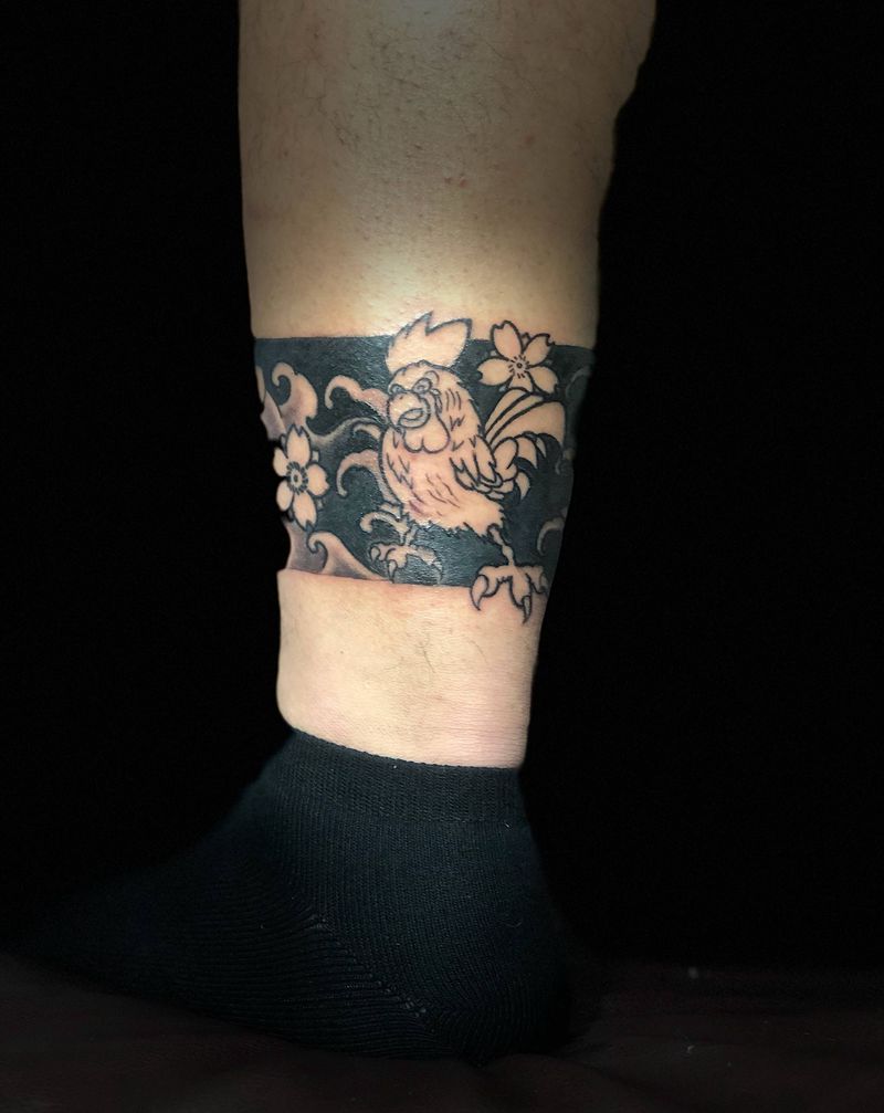 帅哥原创脚环纹身图片