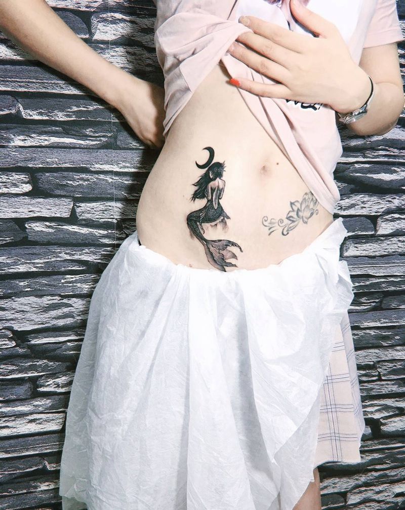 暗黑系 美人鱼纹身图片