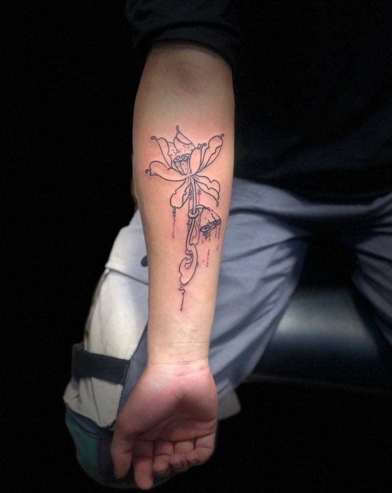 莲花纹身图片
