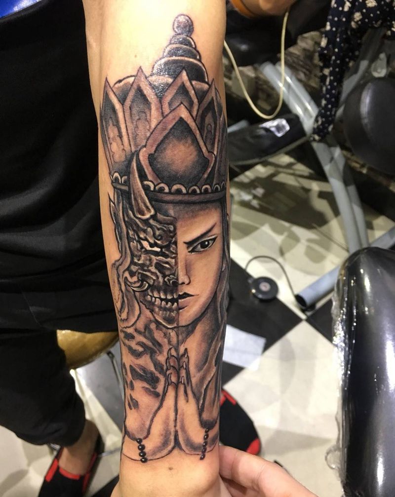 善恶僧纹身图片