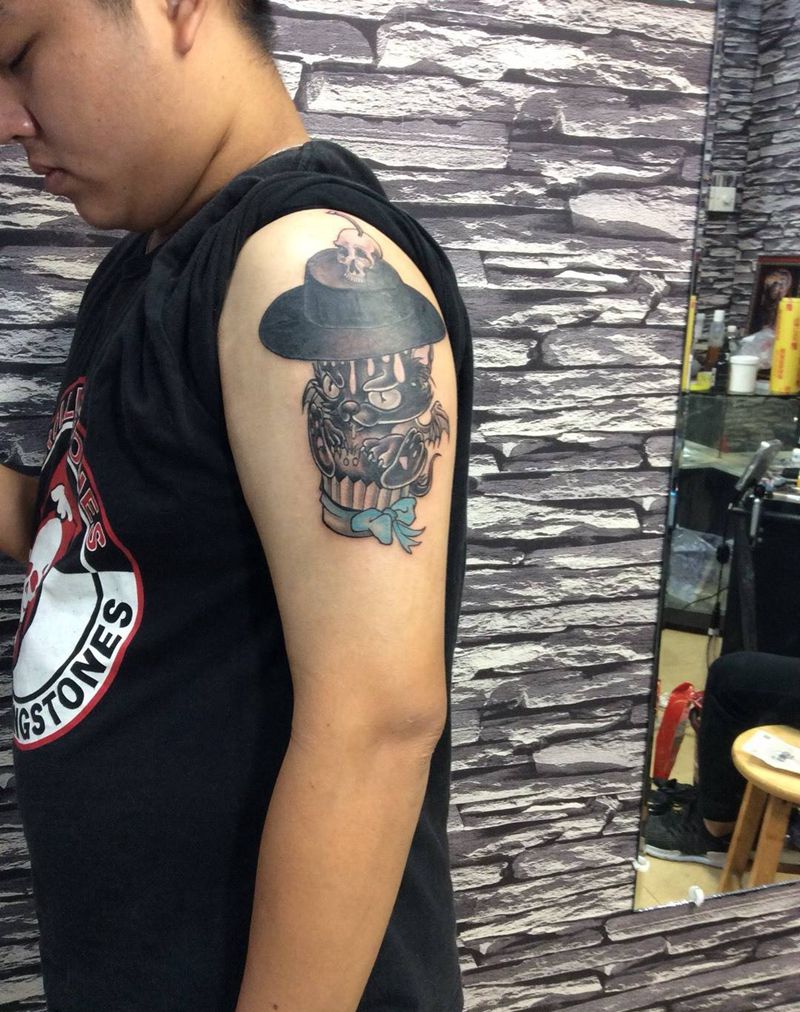 猫咪遮盖旧纹身纹身图片