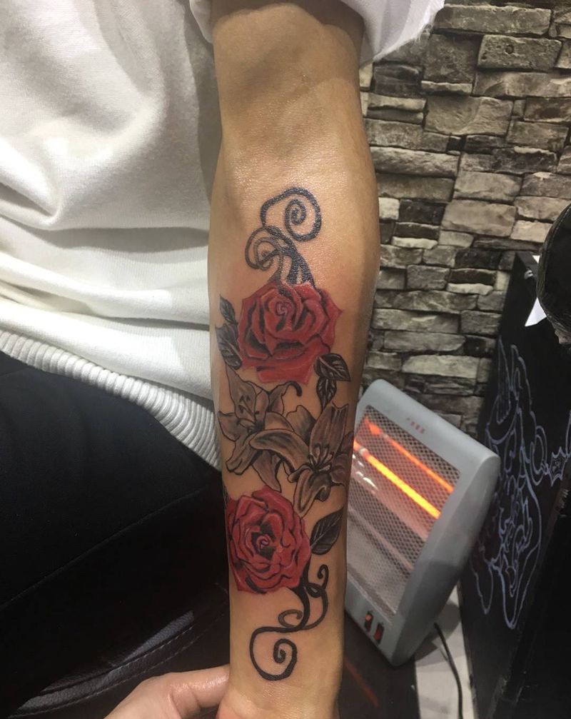 花两朵纹身图片