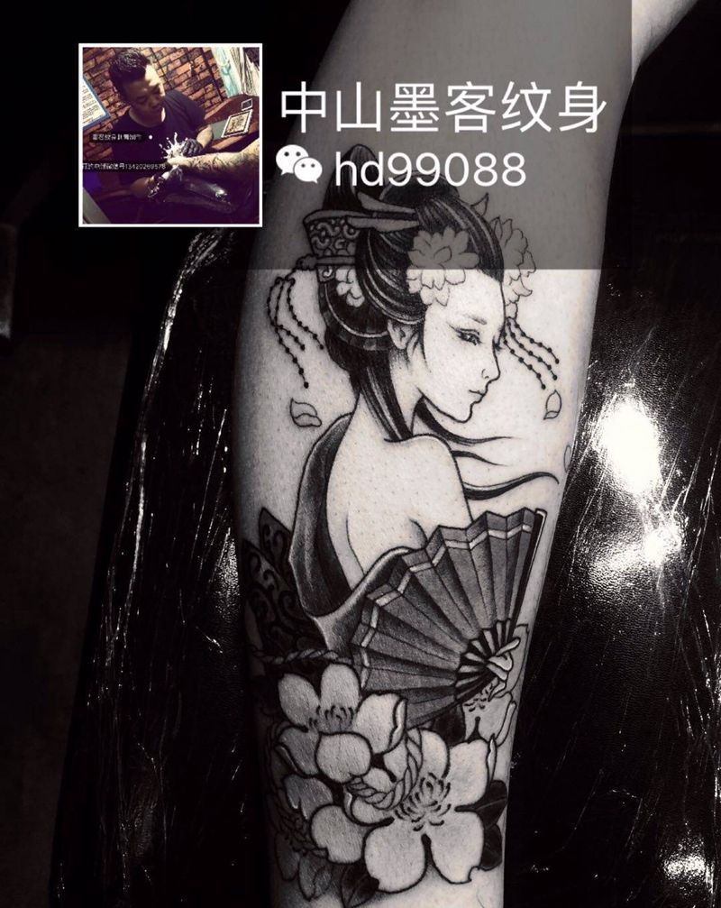 传统艺妓纹身图片