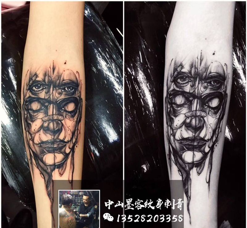 奇卡诺面孔纹身图片