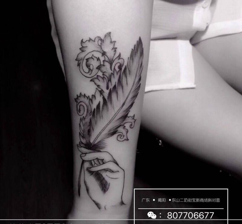 羽毛纹身图片
