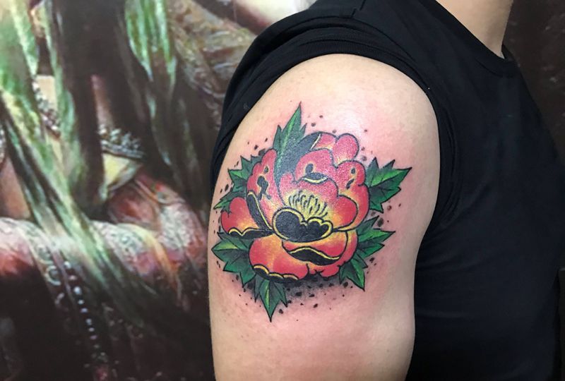 修改 牡丹纹身图片