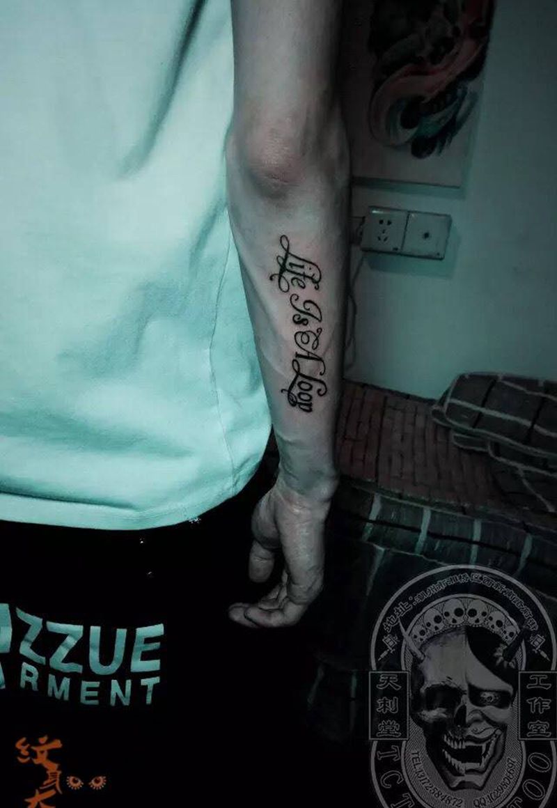 英文纹身图片_成品手臂清新纹身图案