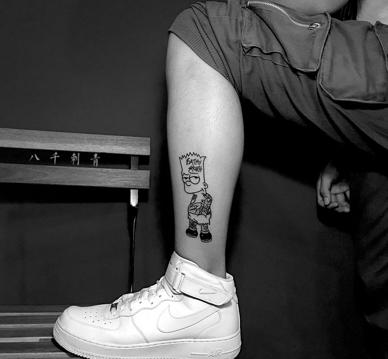 -纹身图片_腿部纹身图案