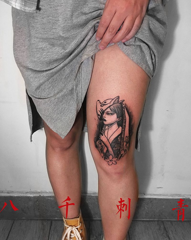 -纹身图片_腿部纹身图案