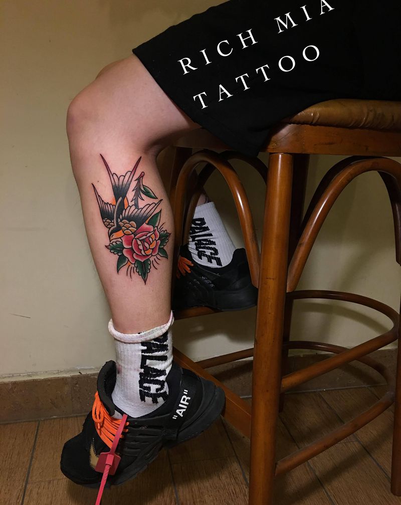 -纹身图片_腿部纹身图案