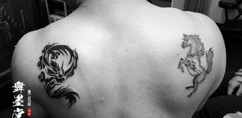 龙马精神纹身图片