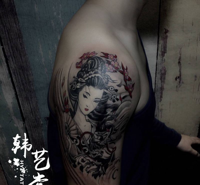 艺妓纹身图片