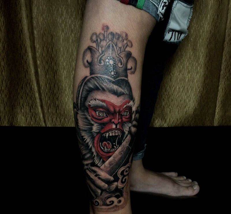 孙悟空、大师兄，猴子。阿杰作品纹身图片