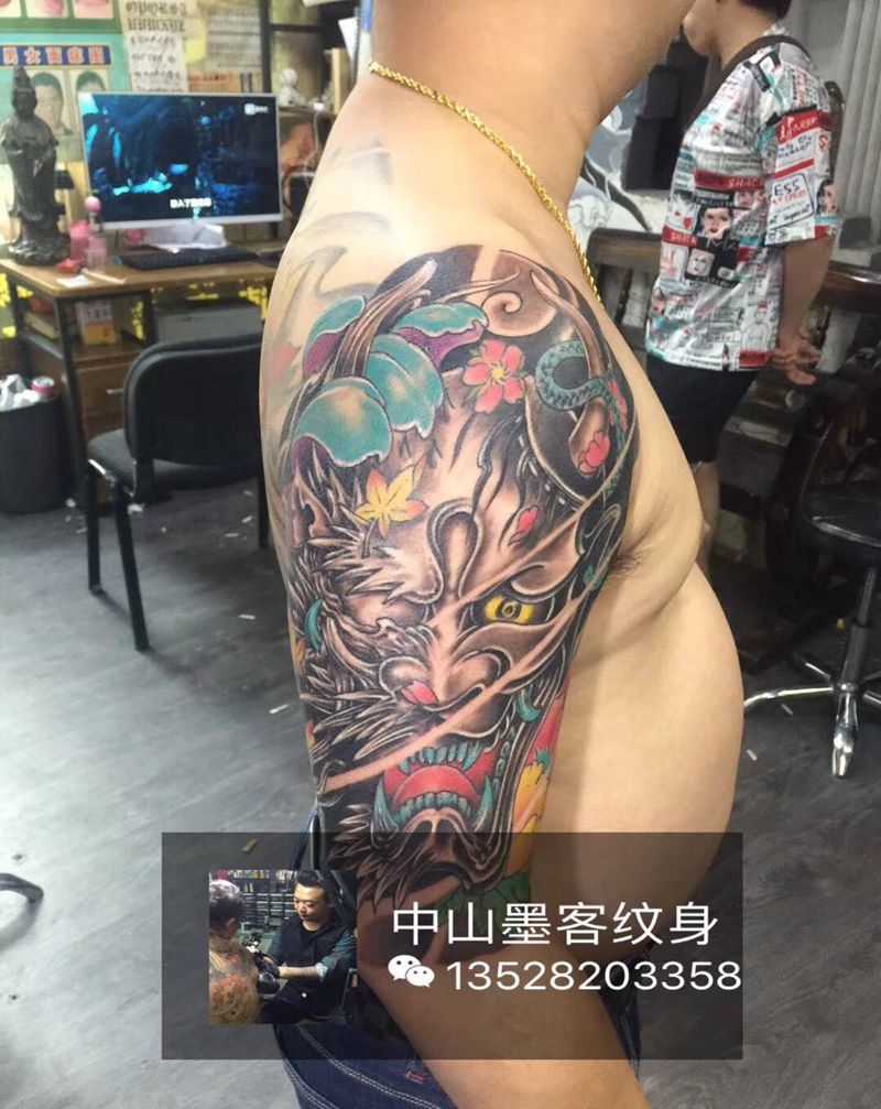 日式般若纹身图片