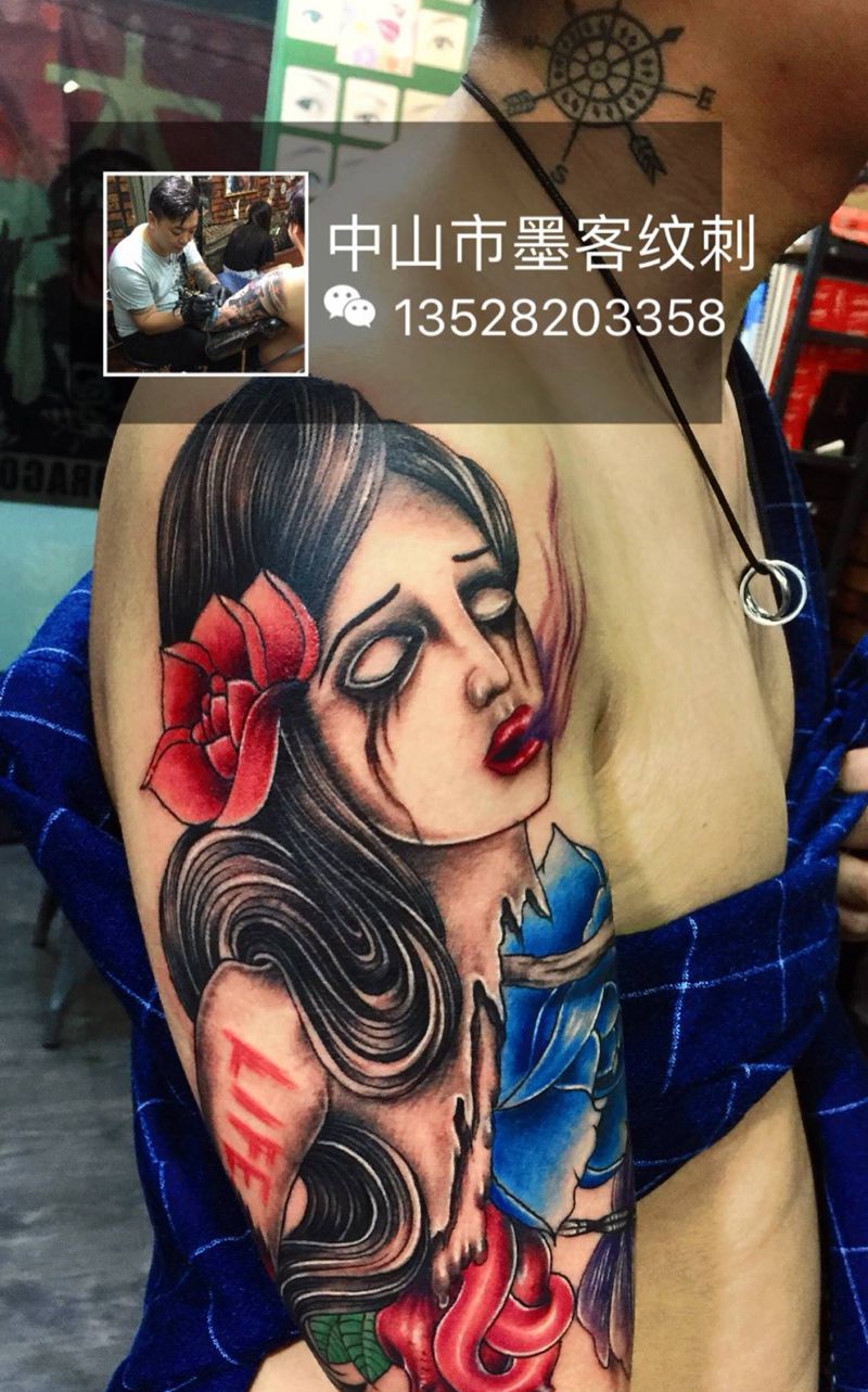 欧美彩色纹身图片