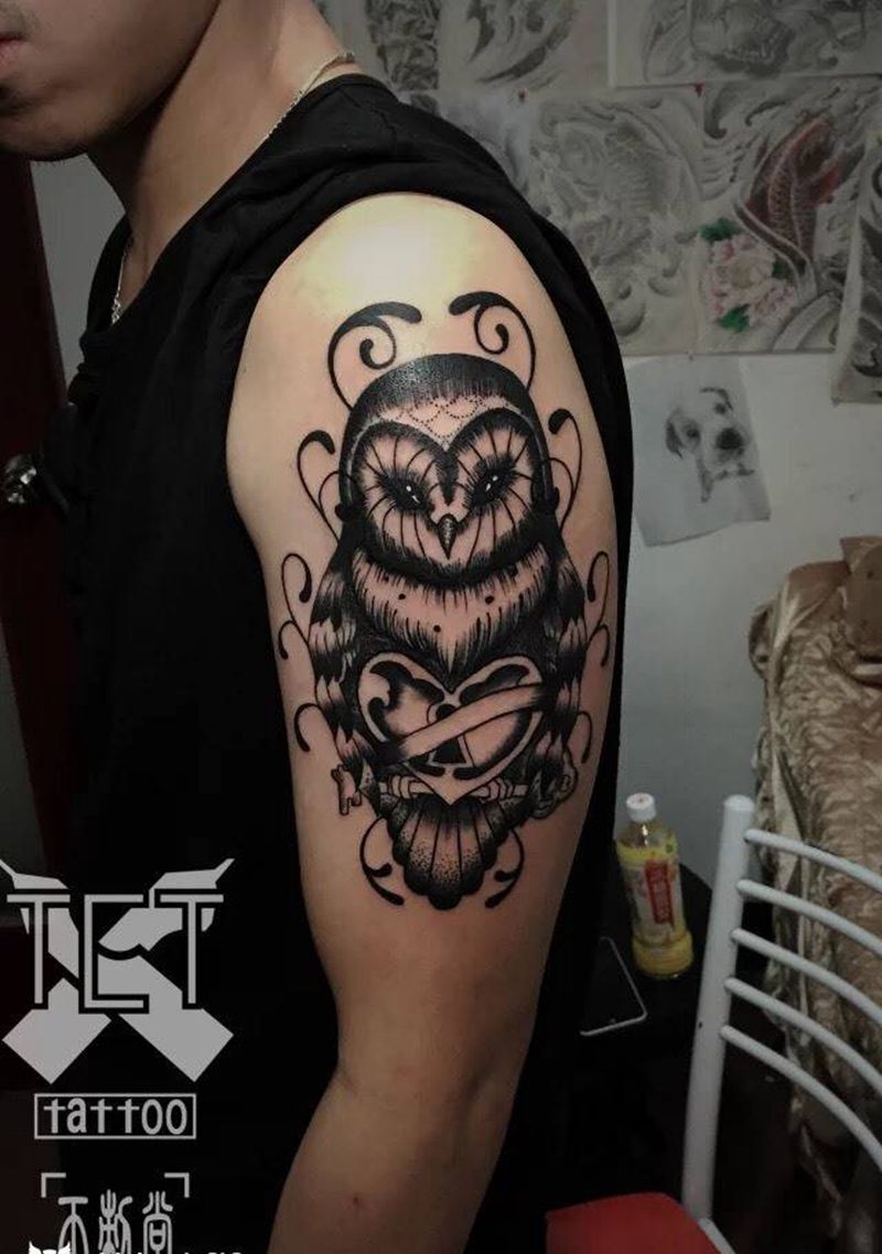 猫头鹰纹身图片
