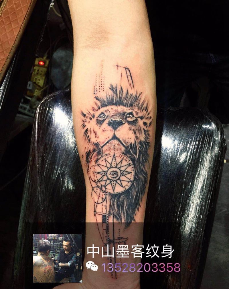 欧美狮子纹身图片