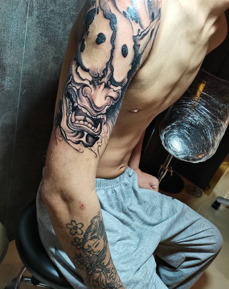 般若纹身图片_手臂新传统纹身图案