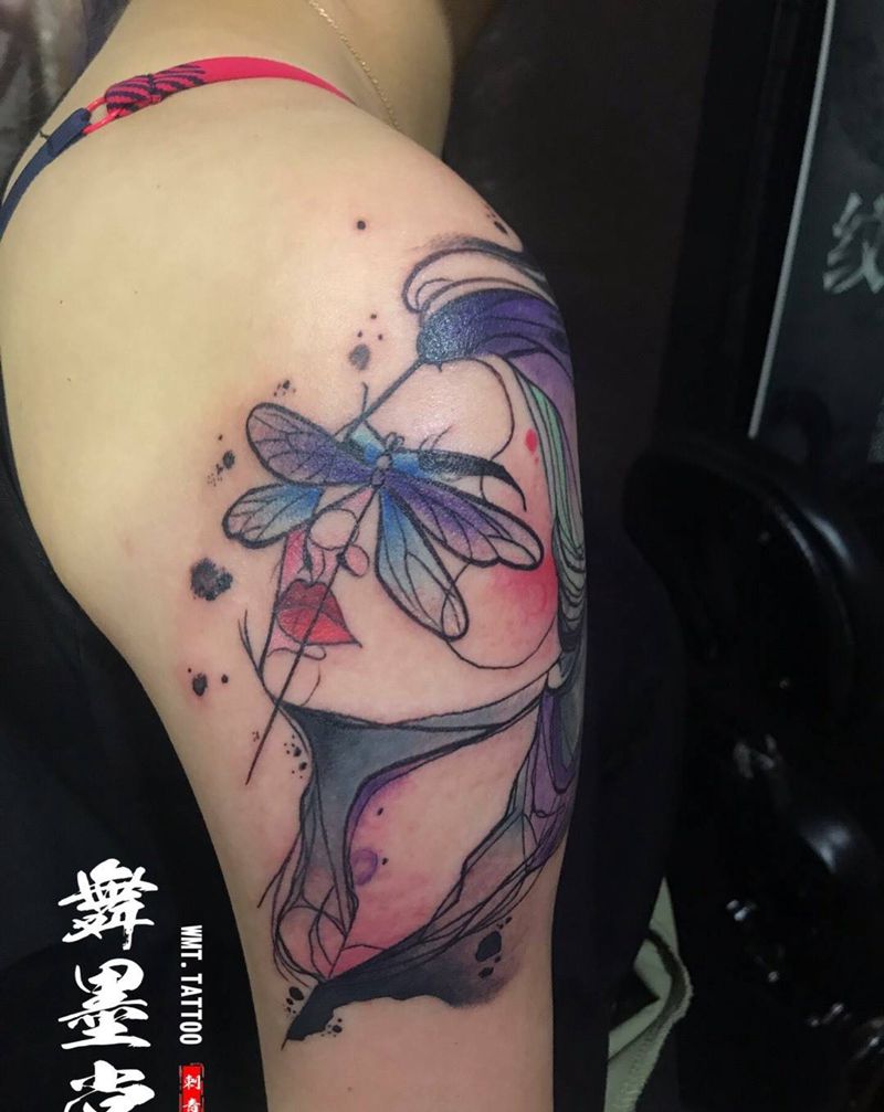 水彩插画纹身图片