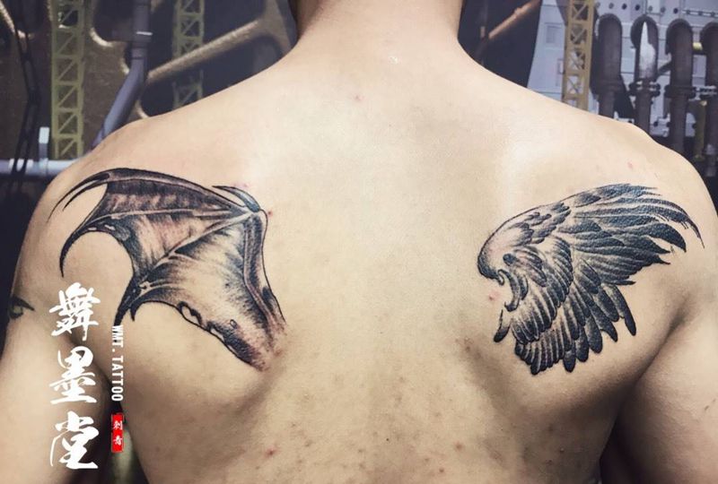 恶魔与天使纹身图片