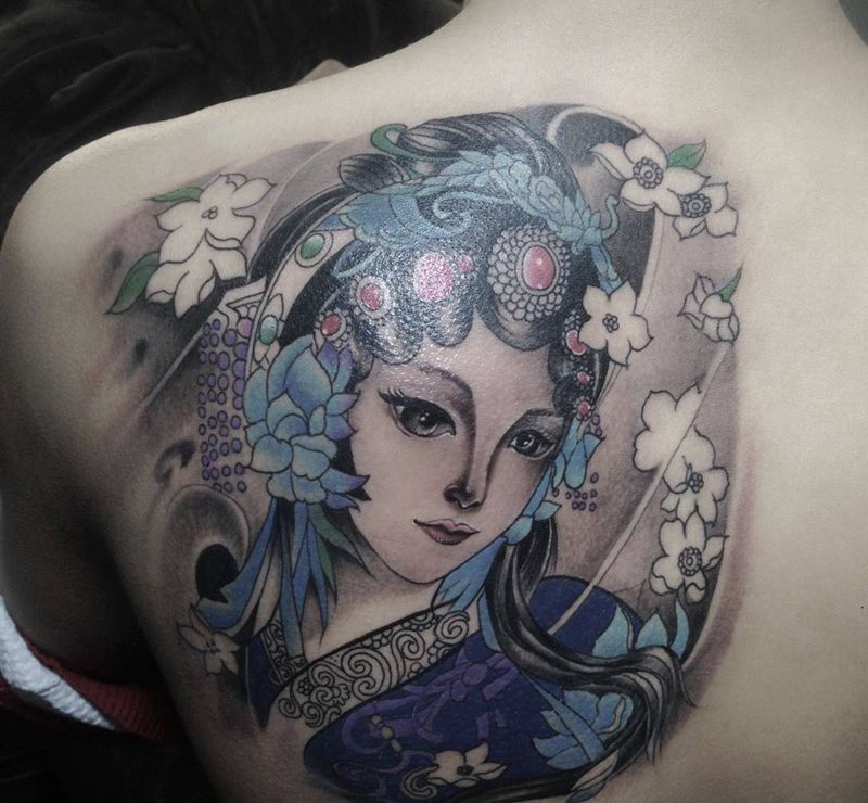 艺妓纹身图片