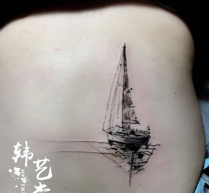 一帆风顺纹身图片