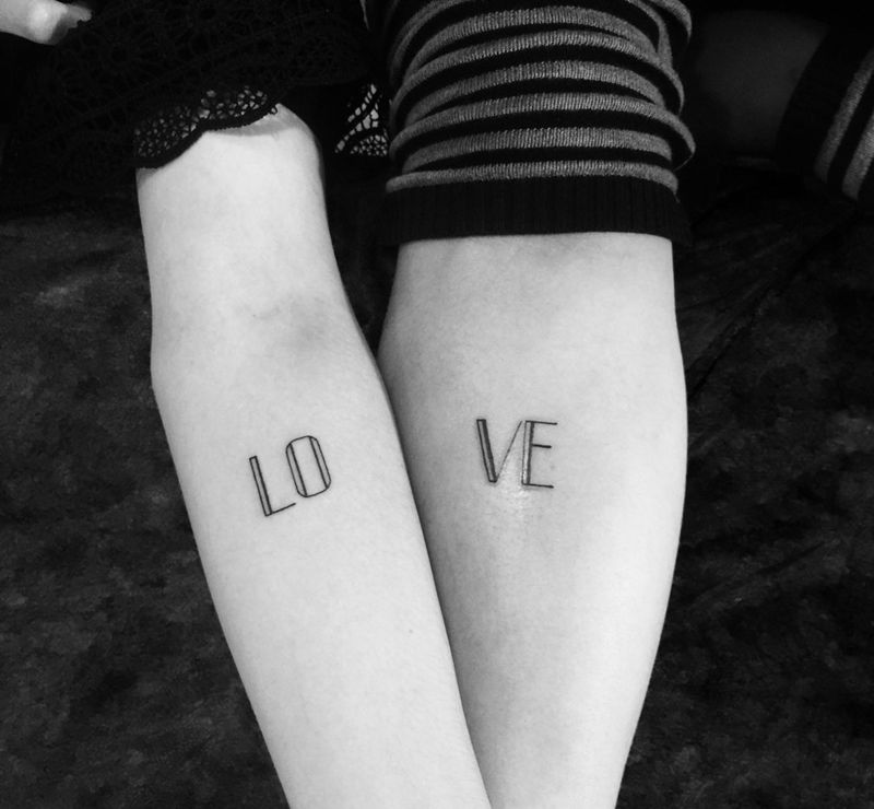 2.14号情人节纹身图片_成品几何字符纹身图案