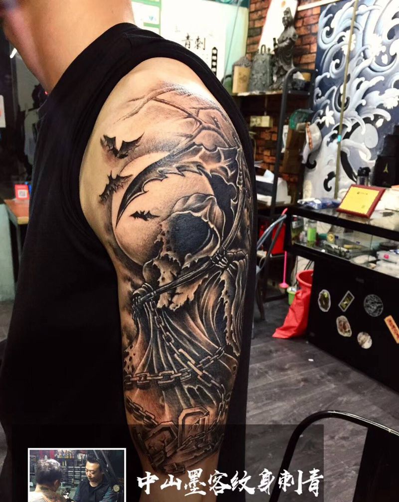 遮盖修改死神纹身图片