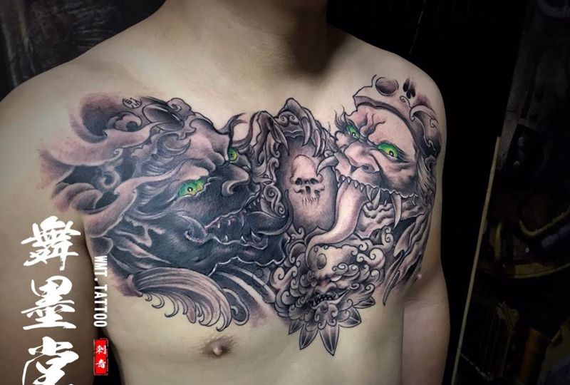 黑白无常纹身图片